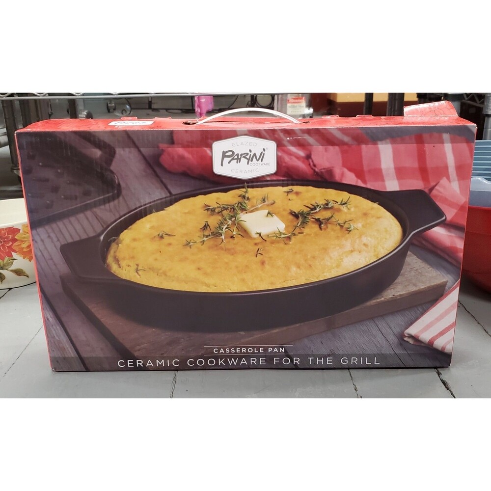 Open Box Parini Ceramic Cookware for the Grill Casserole Pan 14.8" x 8.5"